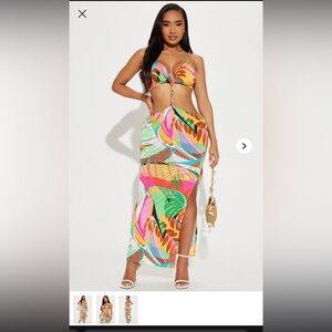 Fashion Nova 
Jamaican Me Crazy Maxi Dress - Multi Color